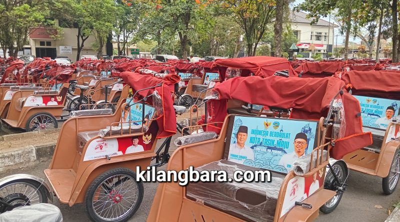 220 Becak Listrik Bantuan Prabowo Kini Penuhi Bale Kota Tasik, Becak Gak Boleh Dijual